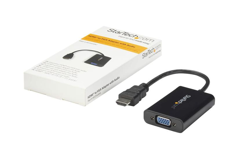 StarTech.com HDMI to VGA Video Adapter Converter with Audio for Desktop PC / Laptop / Ultrabook - 1920x1080 - videoadapter - HDMI / VGA / audio - 25 cm IT og elektronik > Hardware > Kabler > Video Kabler