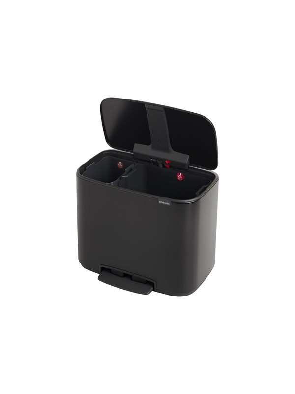 brabantia Bo Brabantia 11L + 23L Bo Pedal Bin - Matt Black Rengoering