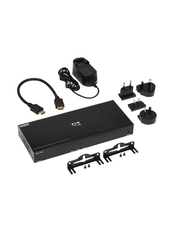 Eaton Series HDMI over Cat6 Splitter - 4-Port 4K 60 Hz HDR 4:4:4 PoC HDCP 2.2 230 ft. (70.1 m) TAA Repeater Transceiver