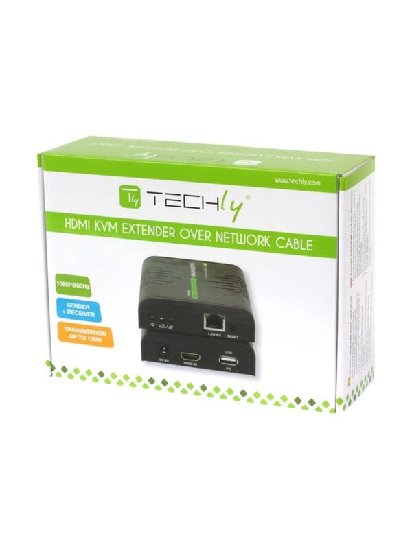 IC INTRACOM TECHly 120m HDMI KVM EXTENDER over Network Cable Repeater Transceiver