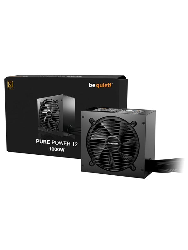 be quiet! PURE POWER 12 1000W Strømforsyning - 1000 Watt - 120 mm - ATX 3.1 - 80 Plus Gold certified Stroemforsyning