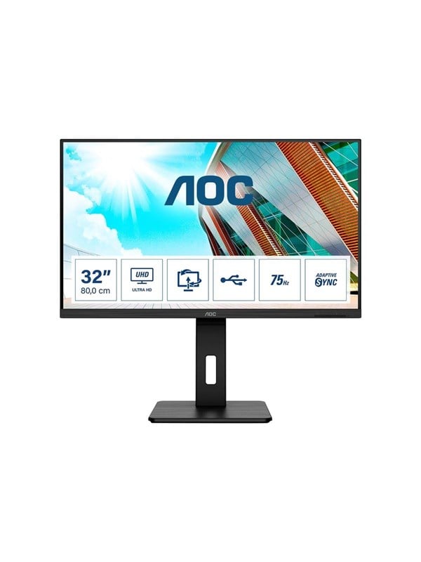 31" AOC U32P2 - 3840x2160 (4K) - 60Hz - VA Skaerm