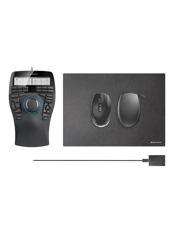 3Dconnexion SpaceMouse Enterprise Kit 2 - 3D mus - 31 knapper - Sort Mus