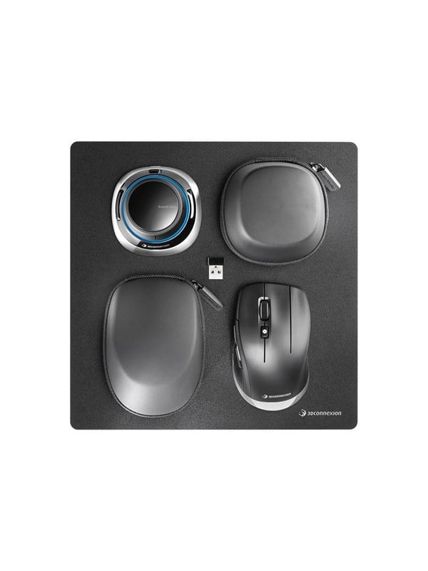 3Dconnexion SpaceMouse Wireless Kit 2 - 3D mus - 2 knapper - Sort Mus