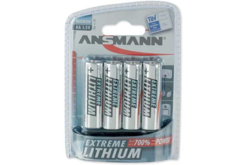 ANSMANN Mignon Extreme Lithium batteri - 4 x AA type - Li IT og elektronik > Hardware > Batterier