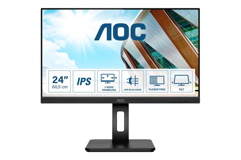 AOC 24P2Q skærm - WLED - 24" - IPS - 4ms - Full HD 1920x1080 ved 75Hz IT og elektronik > Hardware > Skærme > Computerskærme