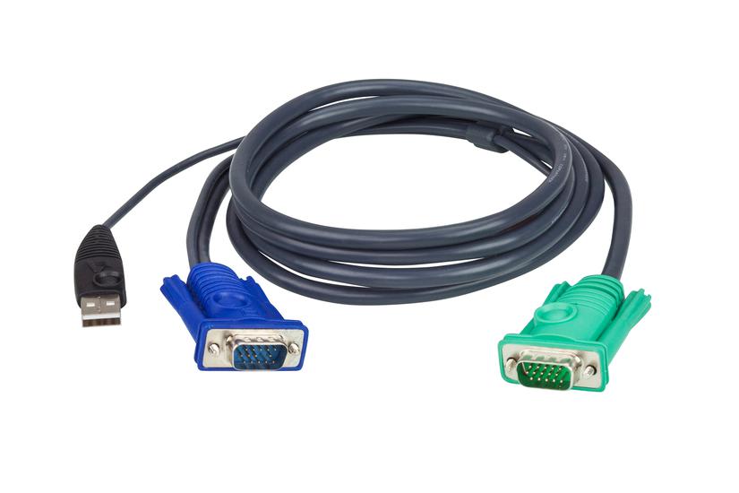 ATEN Micro-Lite 2L-5203U - kabel til tastatur / video / mus (KVM) - 3 m IT og elektronik > Hardware > KVM > KVM Kabler