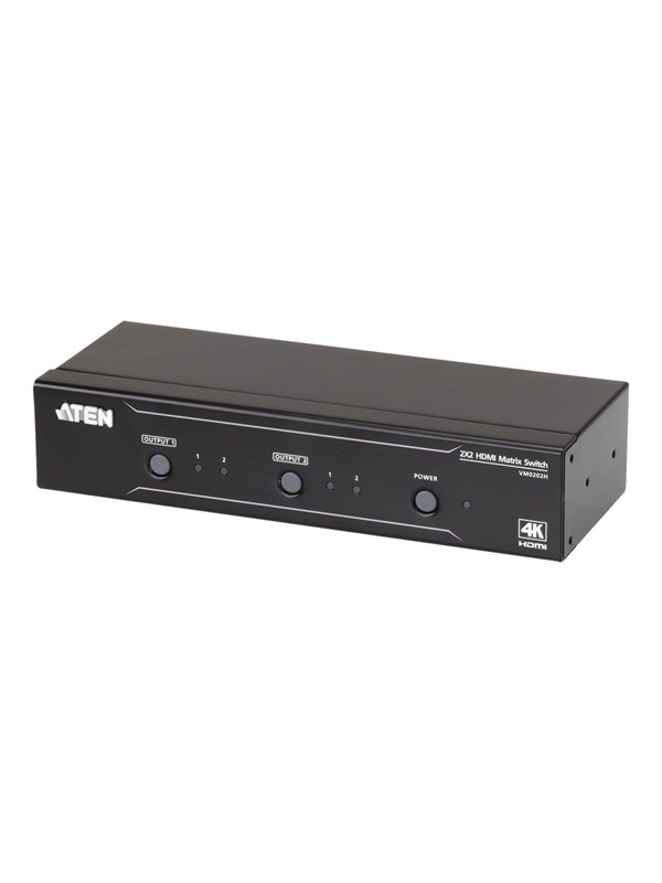 ATEN VanCryst VM0202H 2x2 4K HDMI Matrix Skaerm Lyd switch