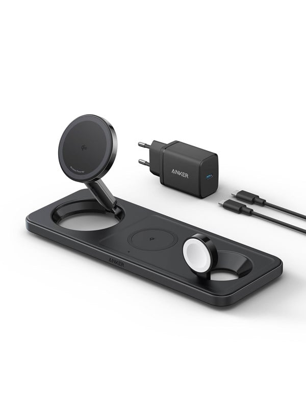Anker MagGo Wireless Charging Station (3-in-1 Pad) - Black Mobil Adaptere Opladere