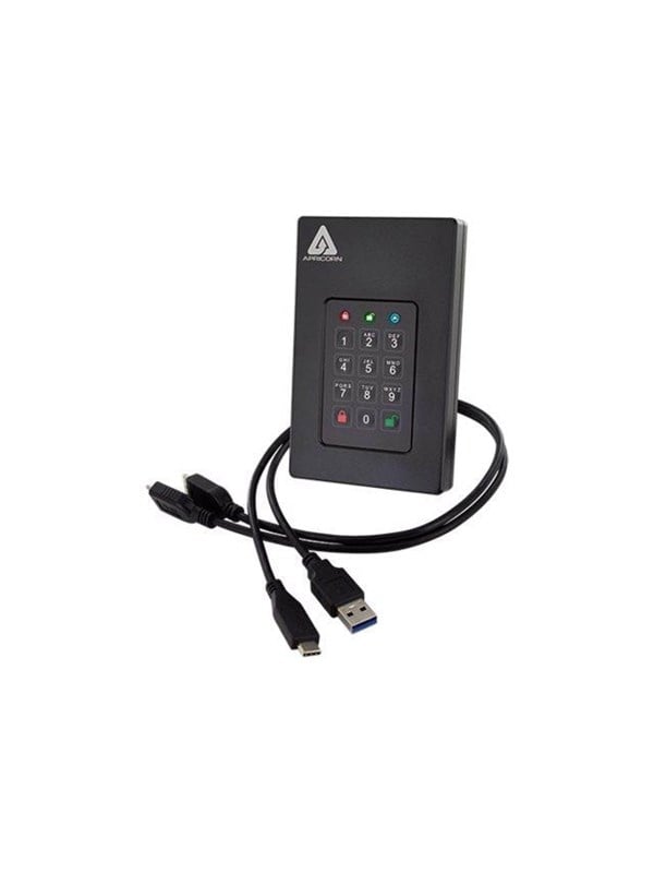 Apricorn Aegis Fortress L3 - 2TB - Ekstern Harddisk - Sort Harddisk Ekstern