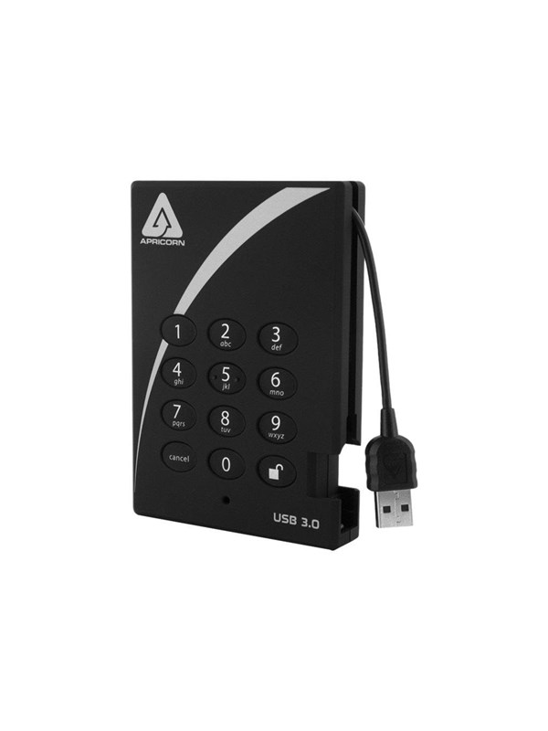 Apricorn Aegis Padlock 3.0 - 500GB - Ekstern Harddisk Harddisk Ekstern