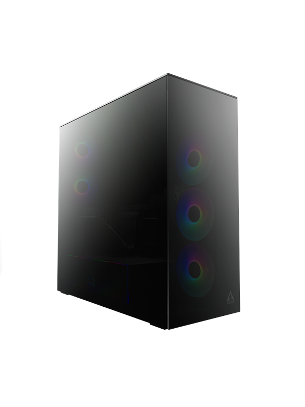 Arctic Xtender VG (Mirror Black) - Kabinet - Miditower - Sort Kabinet