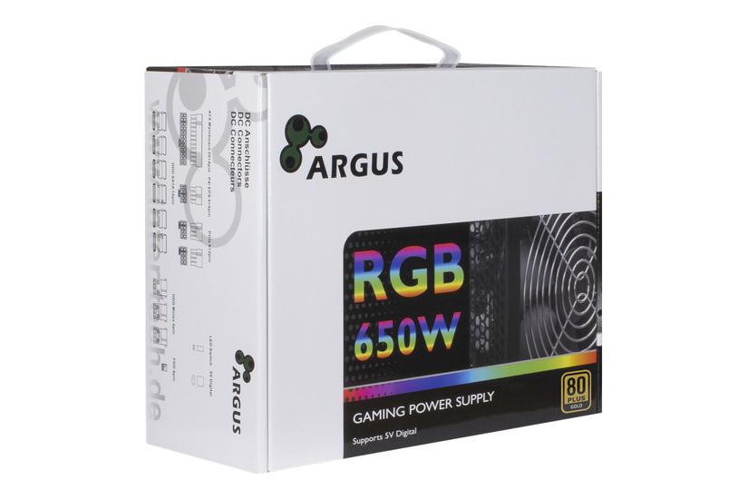 Argus RGB-650W CM II strømforsyning - 650W 80 PLUS Gold - ATX12V 2.3 - Sort IT og elektronik > Hardware > Strømforsyninger