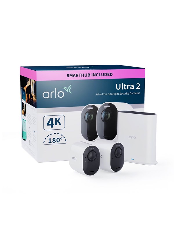 Arlo Ultra 2 4K UHD Wire-Free Security Camera System - 2 Cameras Smart Home