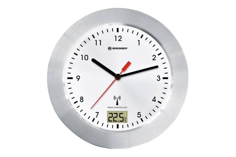 Bresser MyTime - ur - kvarts - vægmonterbar - 17 cm - hvid - ramme: sølv Hus og have > Hjemmet > Boligindretning > Ure > Vægur