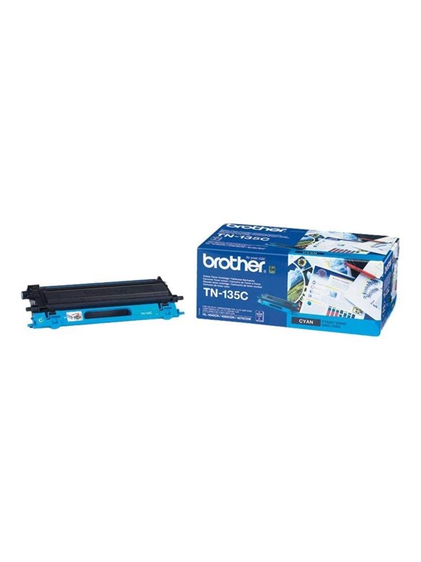 Brother TN135C / TN 135C High Capacity Cyan Toner - Lasertoner Cyan Blaek Toner Forbrugsstoffer