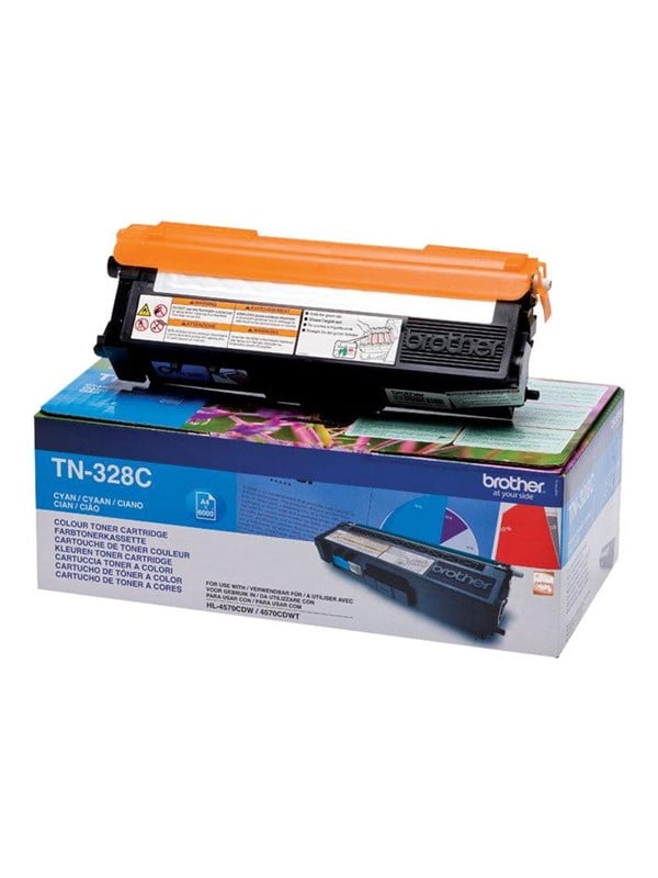 Brother TN328C / TN 328C - High Capacity Cyan Toner - Lasertoner Cyan Blaek Toner Forbrugsstoffer