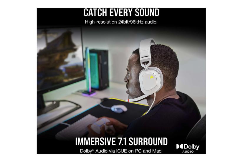 CORSAIR Gaming HS80 RGB - headset - USB Gaming > Gamer udstyr > iCUE