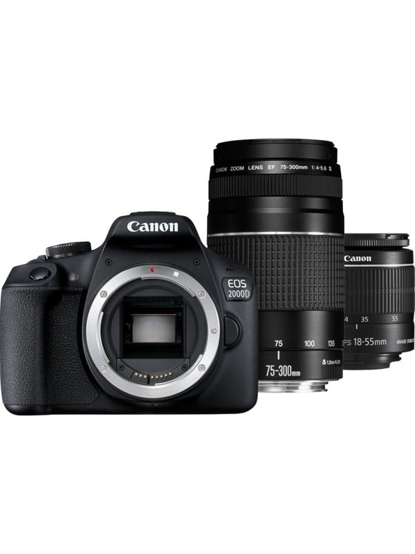Canon EOS 2000D 18-55mm IS II + EF 75-300mm III Kamera