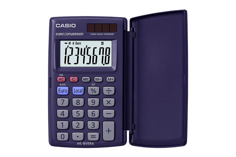 Casio HS-8VERA regnemaskine Lomme Finansiel Blå Kontor > Kontormaskiner > Regnemaskiner