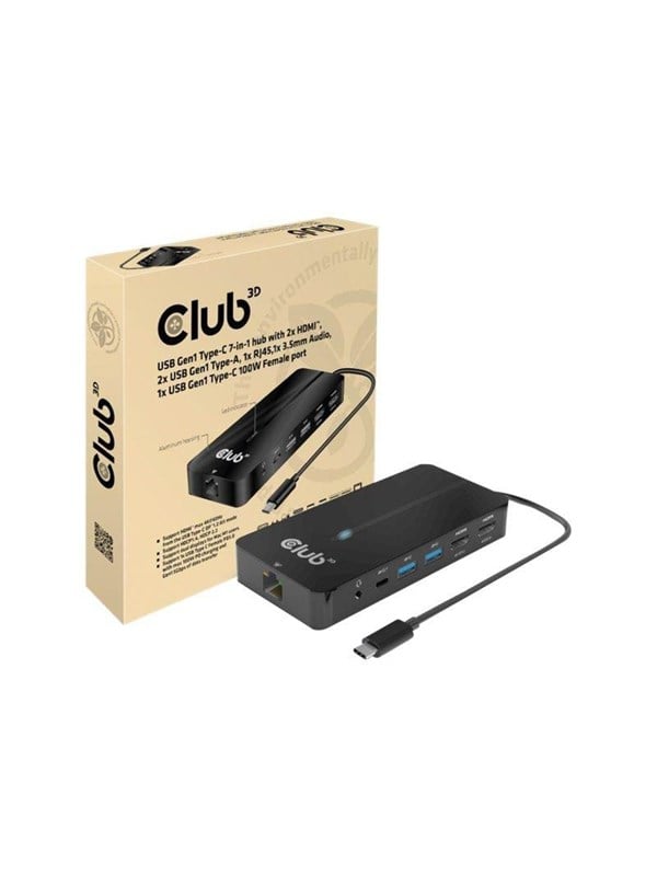 Club 3D CSV-1595 - docking station - USB-C 3.2 Gen 1 - 2 x HDMI - GigE Dockingstation