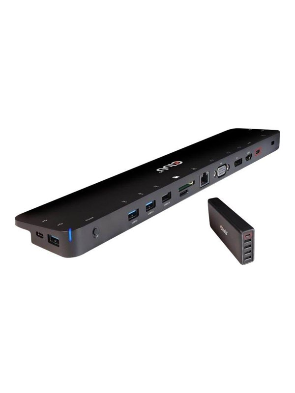 Club 3D USB Type C 3.2 Gen1 Triple Display Dynamic PD Charging Dock 100W PD Power charger Dockingstation