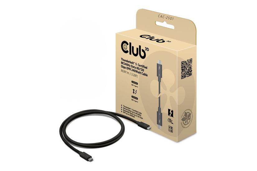 Club 3D - USB Type-C kabel - 24 pin USB-C til 24 pin USB-C - 1 m IT og elektronik > Hardware > Kabler > Thunderbolt kabel