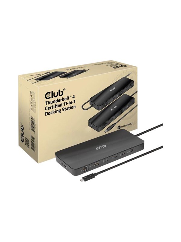 Club 3D - docking station - USB-C / Thunderbolt 3 / Thunderbolt 4 - 3 x Thunderbolt 4 - GigE Dockingstation