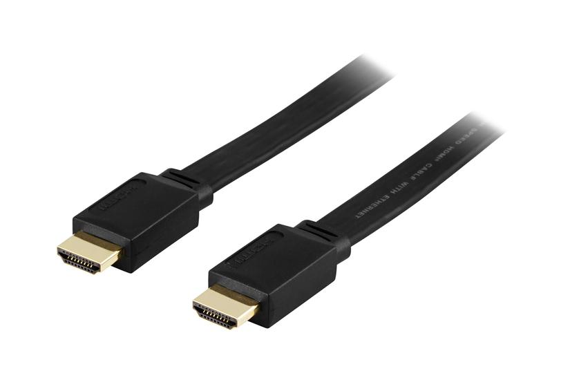 DELTACO HDMI til HDMI flad V.1.4 - 1 m - Sort IT og elektronik > Hardware > Kabler > HDMI Kabler