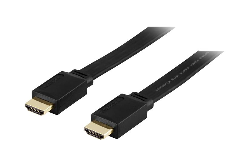 DELTACO HDMI til HDMI flad V.1.4 - 3 m - Sort IT og elektronik > Hardware > Kabler > HDMI Kabler