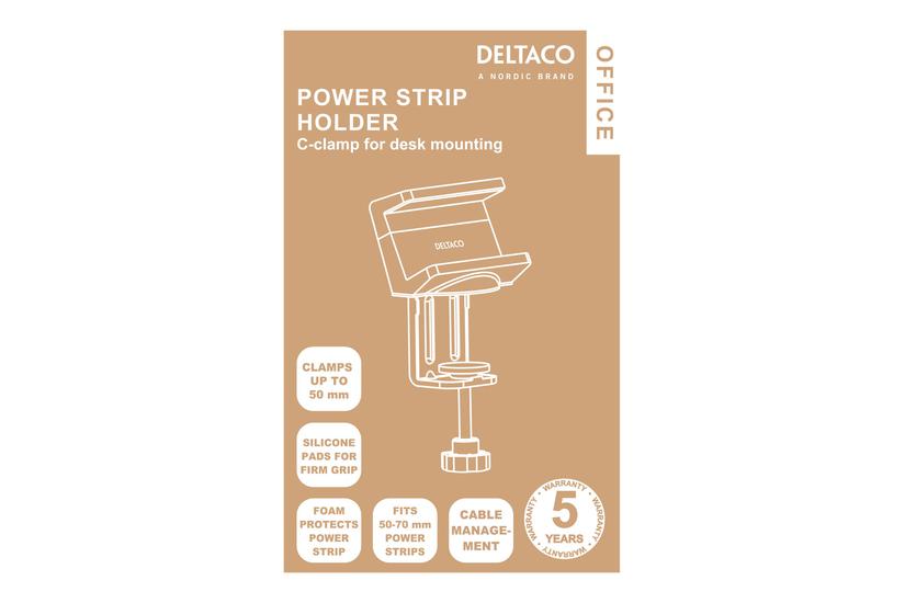 DELTACO Office DELO-0201 - strømstripholder Hus og have > El og belysning > Elartikler > Kabler og ledninger > Tilbehør til kabler og ledninger