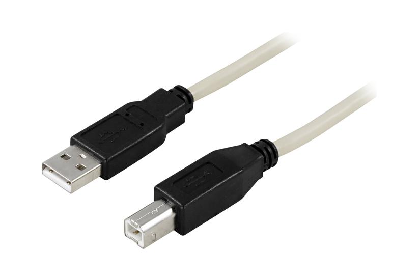 DELTACO USB A 2.0 til USB B - 5 m - Grå IT og elektronik > Hardware > Kabler > USB Kabler