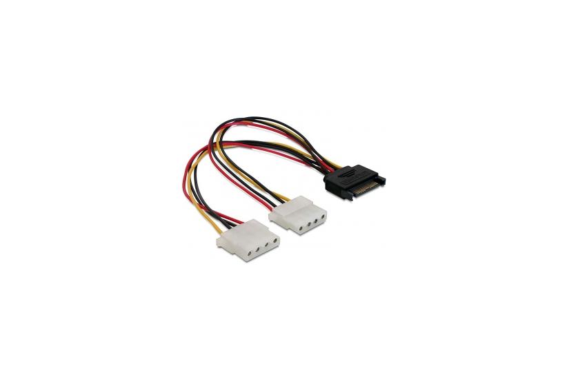 Delock - strømforsyningsadapter - 4-PIN intern strøm til SATA strøm - 20 cm IT og elektronik > Hardware > Kabler > Strømkabler