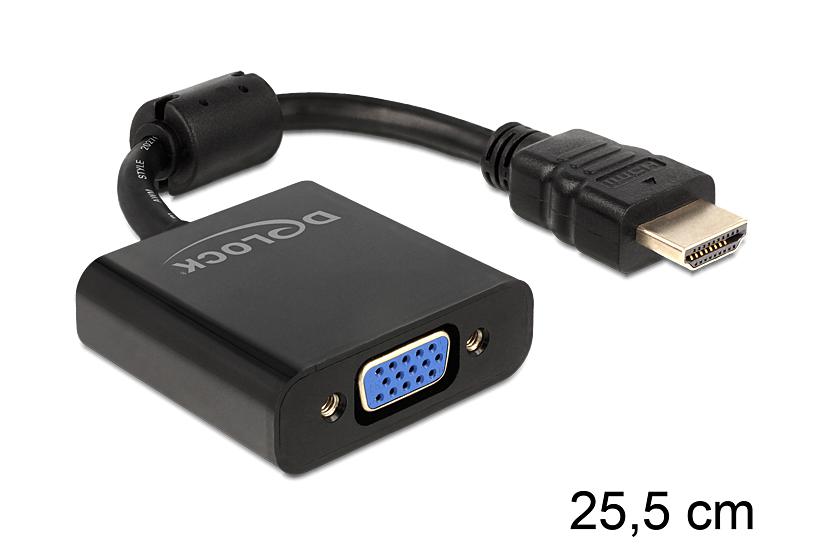 Delock videoadapter - HDMI / VGA - 25.5 cm IT og elektronik > Hardware > Kabler > Video Kabler