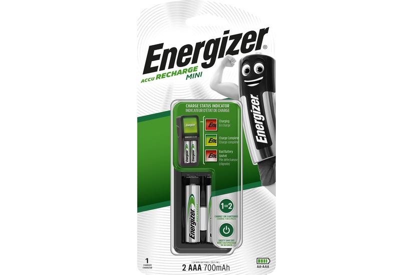 Energizer Recharge Mini 700 batterioplader - 2 x AAA - NiMH IT og elektronik > Hardware > Batterier > Batterilader