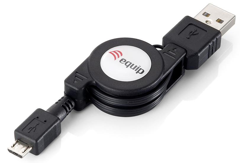 Equip 128595 USB-kabel USB 2.0 1 m USB A Micro-USB B Sort IT og elektronik > Hardware > Kabler > USB Kabler