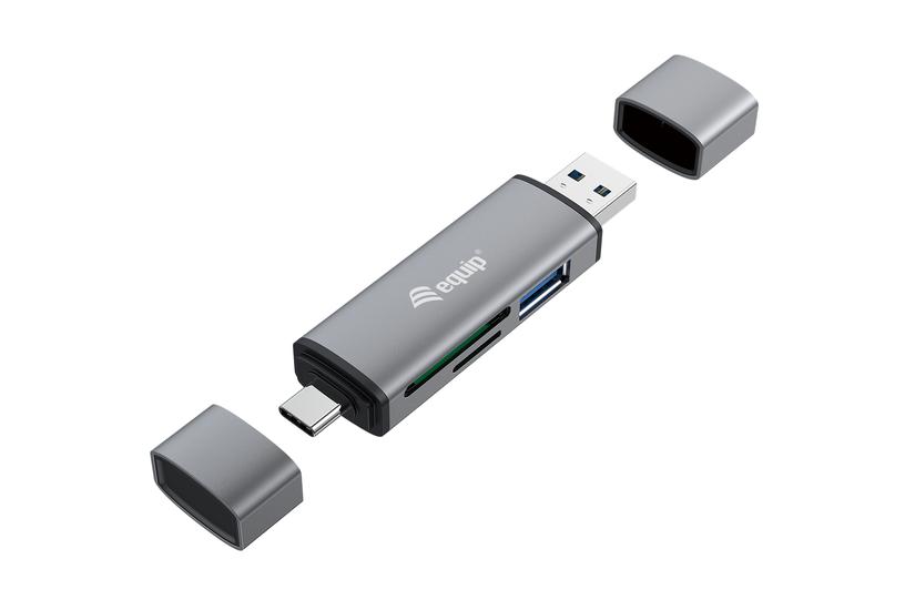 Equip 245460 kortlæser USB 3.2 Gen 1 (3.1 Gen 1) Type-A/Type-C Grå IT og elektronik > Hardware > Lagring og backup > Flash Hukommelse > Kortlæsere