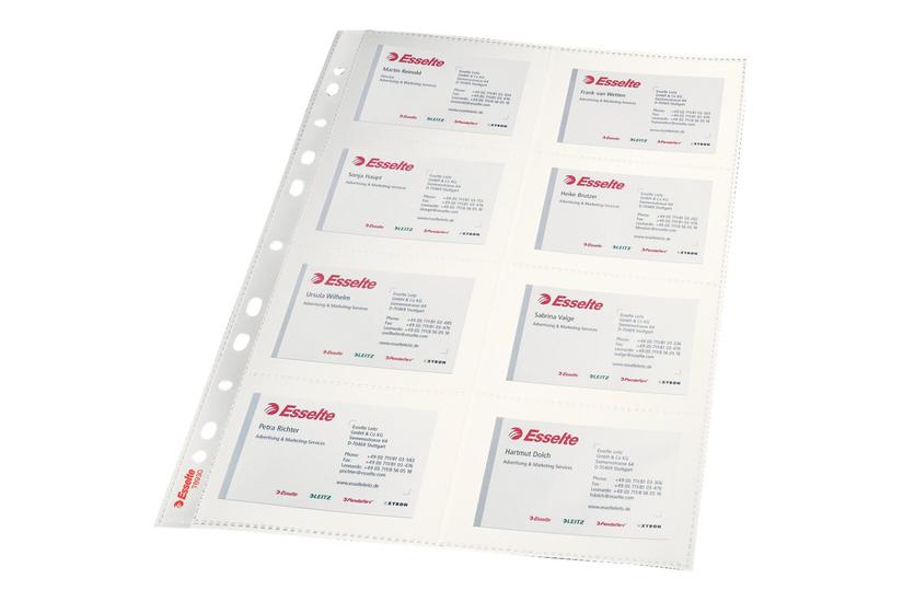 Esselte - visitkortside - kapacitet: 16 kort - glasklar Kontor > Arkivering > Plastiklommer og charteks > Visitkortlommer