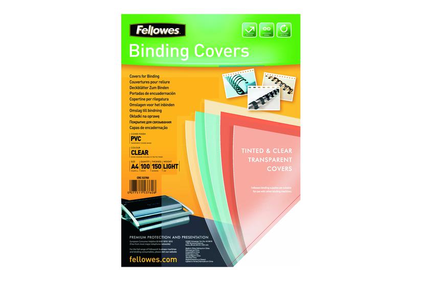 Fellowes Superclear PVC - 100 stk. - PVC-indbindingsomslag Kontor > Kontormaskiner > Indbinding > Omslag til indbinding