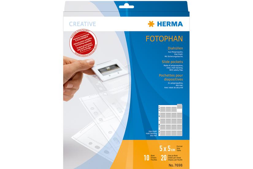 HERMA Fotophan - omslag Kontor > Arkivering > Plastiklommer og charteks > Visitkortlommer