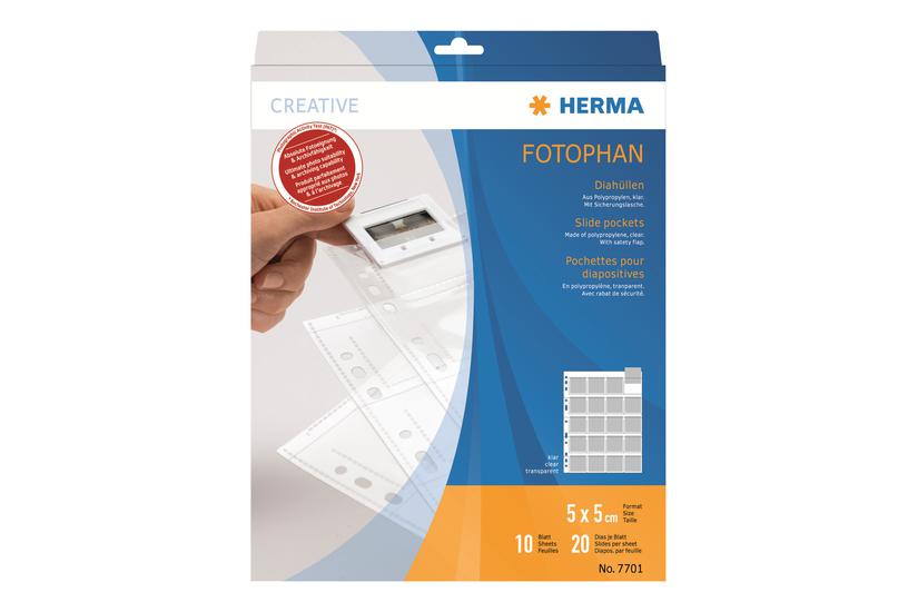 HERMA Fotophan - omslag Kontor > Arkivering > Plastiklommer og charteks > Visitkortlommer