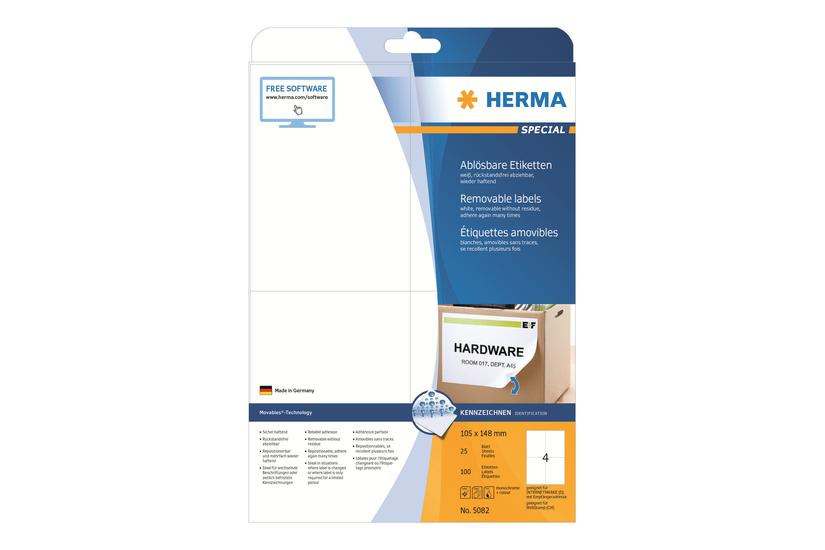 HERMA Special - etiketter - mat - 100 etikette(r) - A6 Kontor > Arkivering > Arkiveringstilbehør > Etiketter