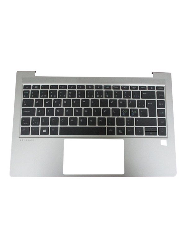 HP - notebook replacement keyboard - Nordic - with top cover - Bærbar tastatur - til udskiftning - Nordisk - Sølv Tastatur