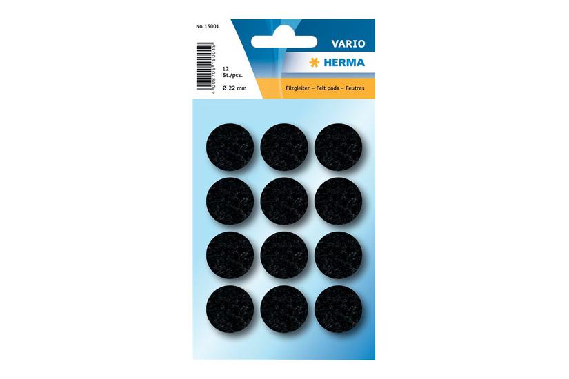 Herma Vario - puder - sort (pakke med 12) Hus og have > Hjemmet > Tilbehør og dele til møbler > Øvrige dele til møbler > Filtpuder