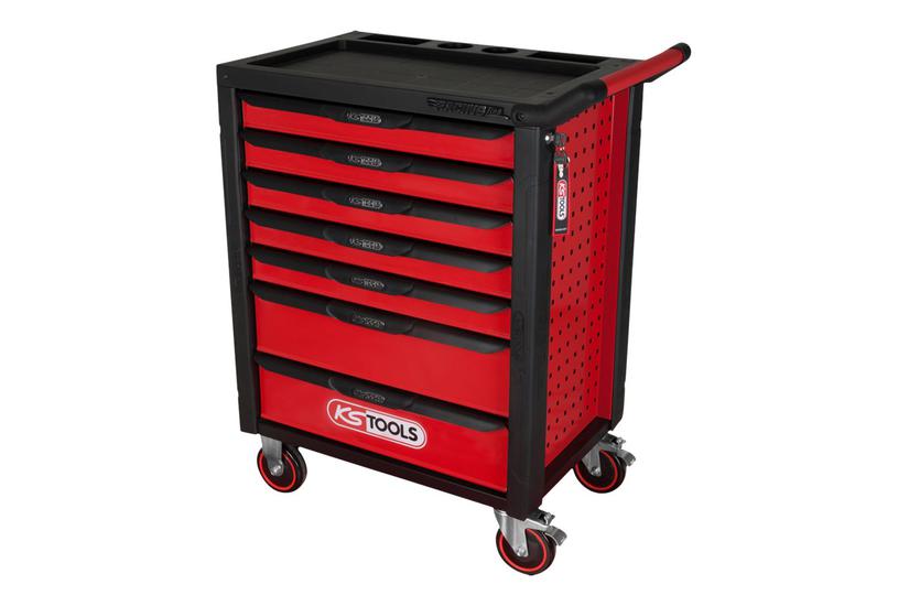 KS TOOLS RACINGline - vogn-værktøjskasse - 7 skuffer - sort