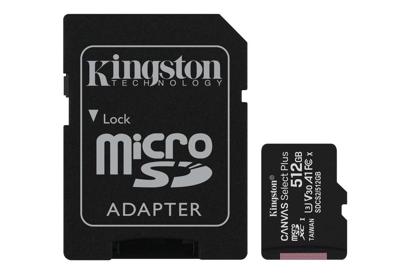 Kingston Canvas Select Plus - flashhukommelseskort - 512 GB - microSDXC UHS-I IT og elektronik > Hardware > Lagring og backup > Flash Hukommelse > Flash Kort