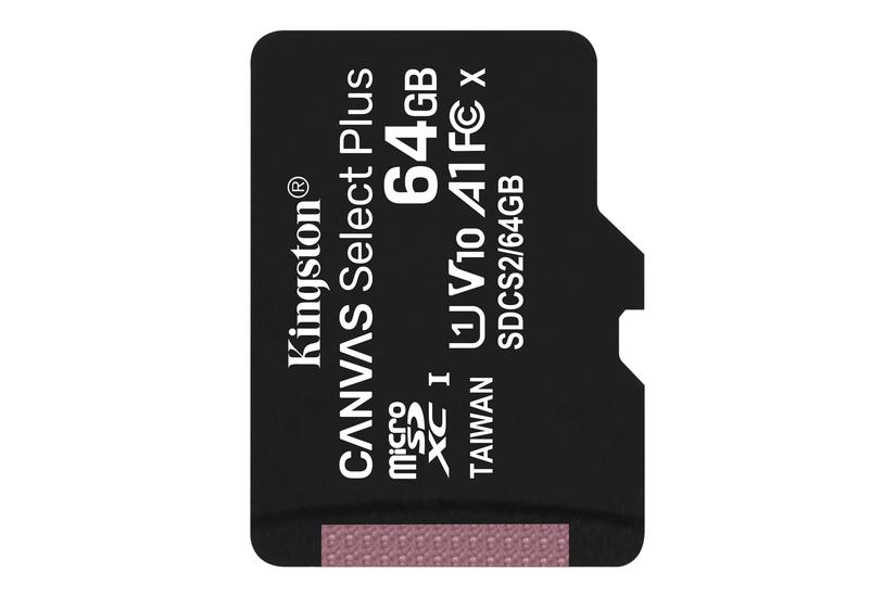Kingston Canvas Select Plus - flashhukommelseskort - 64 GB - microSDXC UHS-I IT og elektronik > Hardware > Lagring og backup > Flash Hukommelse > Flash Kort