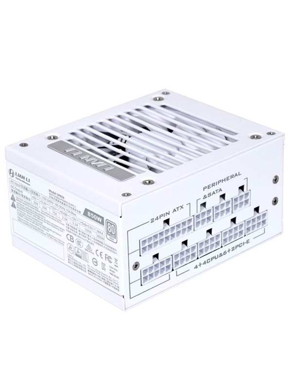 Lian Li SP850 SFX Gold - White Strømforsyning - 850 Watt - 92 mm - ATX - 80 Plus Gold certified Stroemforsyning