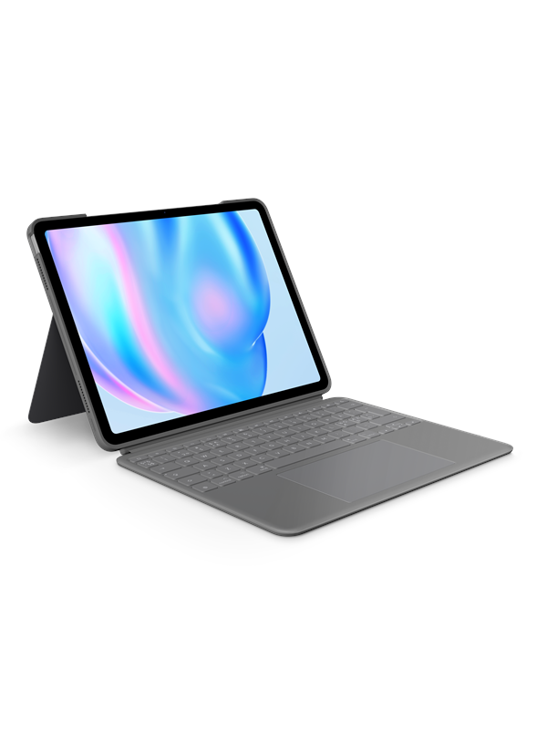 Logitech Combo Touch for iPad Pro 11-inch (M4) - Tastatur & Folio sæt - Nordisk - Grå Tastatur