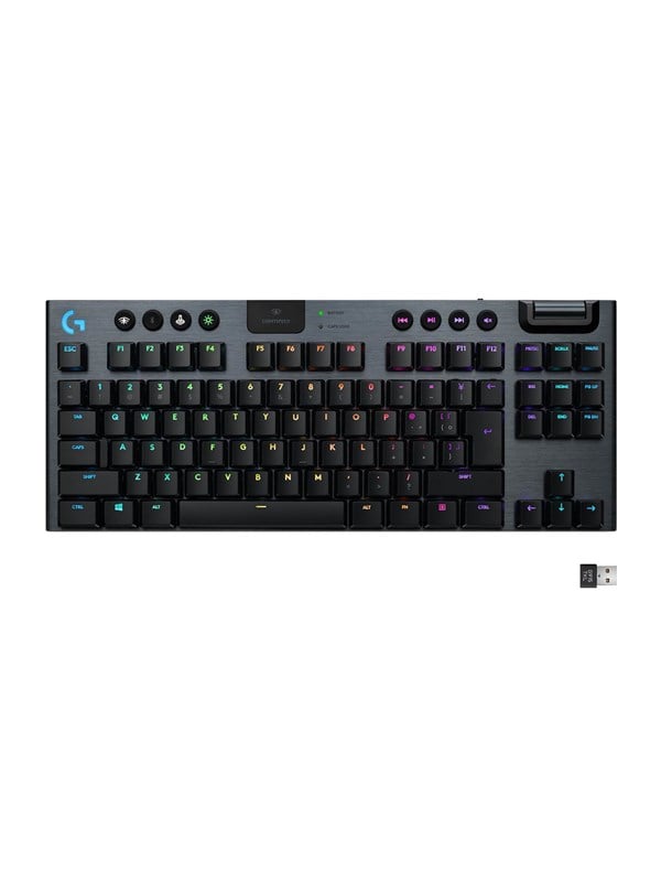 Logitech G915 TKL LIGHTSPEED Wireless GL Clicky - Gaming Tastatur - Uden Numpad - Nordisk - Sort Tastatur